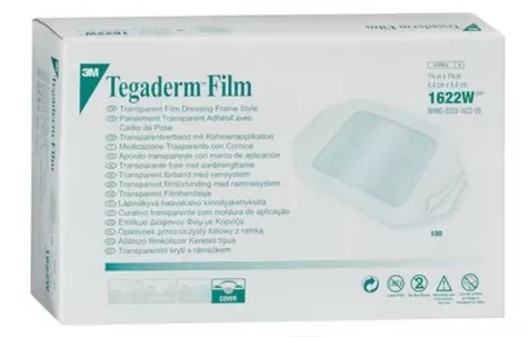 Apósito TEGADERM FILM 4.4 x 4.4 cm 1622W Caja Con 100 Piezas